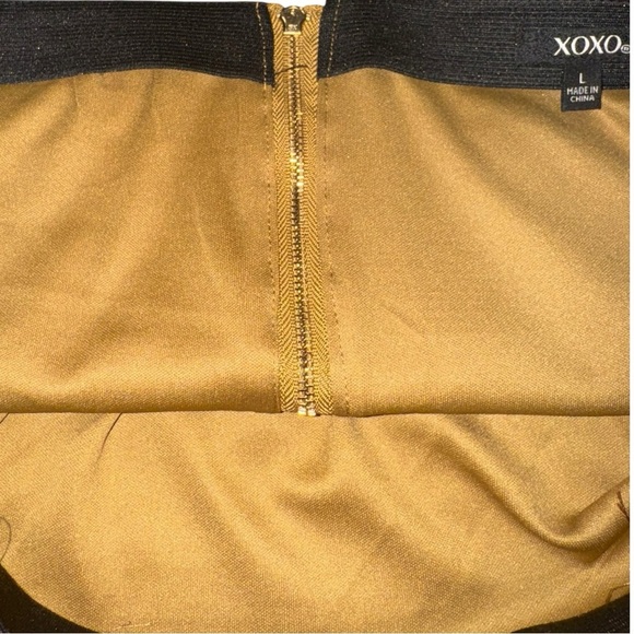 XOXO Fringed Mini Skirt Size Large – Y2K 70s Revival Festival Tan Shaggy - Picture 5 of 7